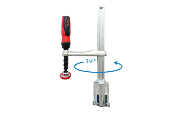 Der Spannadapter ist um 360° drehbar und somit flexibel anzuwenden